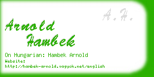 arnold hambek business card